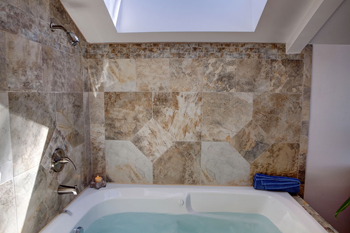 jacuzzi tub with skylight